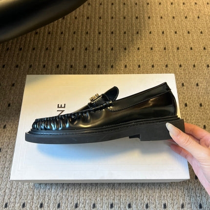 CELINE 26S LOAFER IN BLACK CALFSKIN WITH GOLD HARDWARE STYLE 3