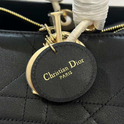 DIOR 26S CANNAGE GRANVILLE 34 IN BLACK CALFSKIN