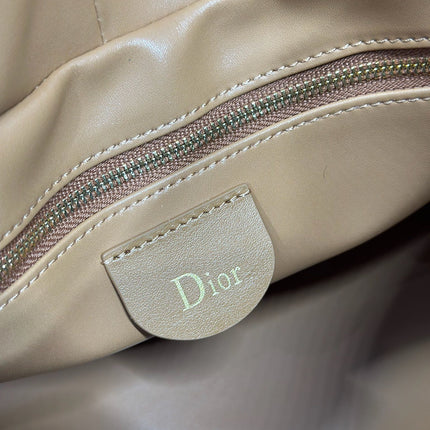 DIOR 26S CANNAGE GRANVILLE BAG 34 IN LIGHT BROWN CALFSKIN