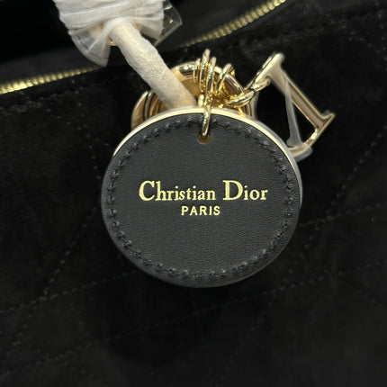 DIOR 26S CANNAGE GRANVILLE BAG 34 IN BLACK SUEDE