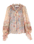 ZIMMERMANN 26S LONG SLEEVE RUFFLE NECK BLOUSE STYLE 159