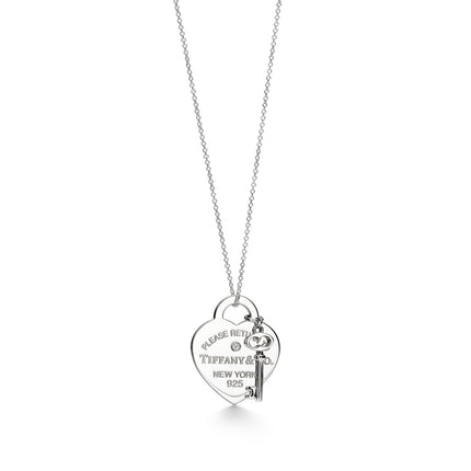 HEART AND KEY SILVER NECKLACE