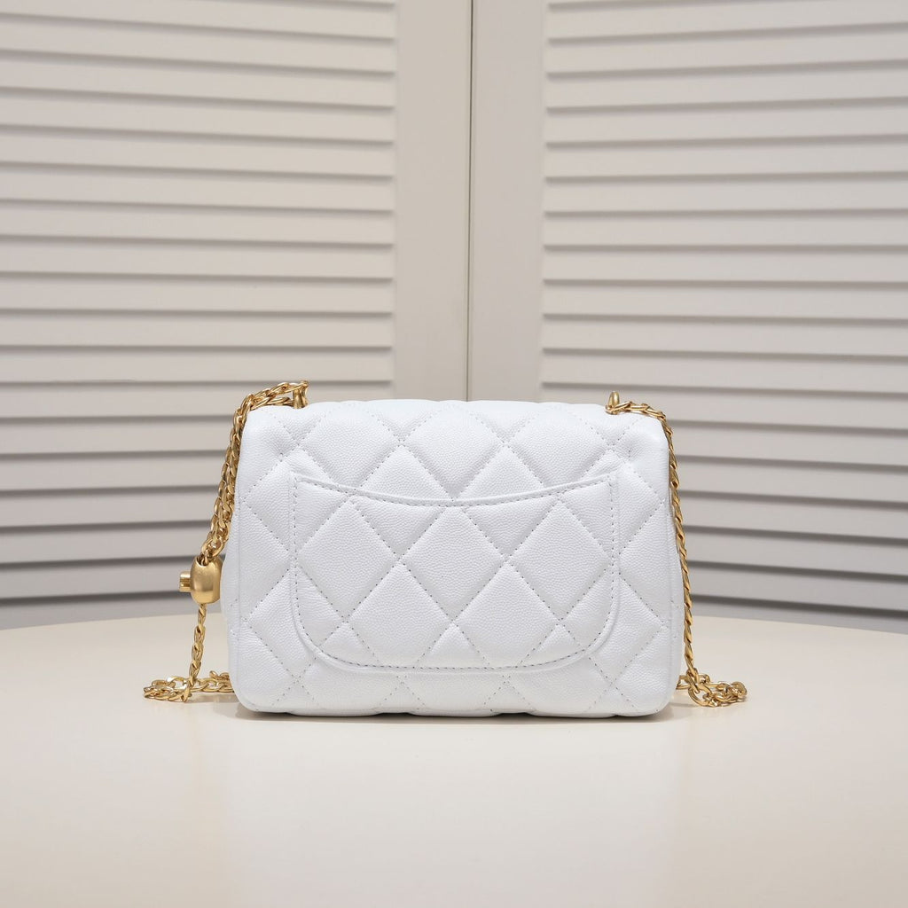 MINI FLAP BAG CAVIAR 20CM 3891 WHITE