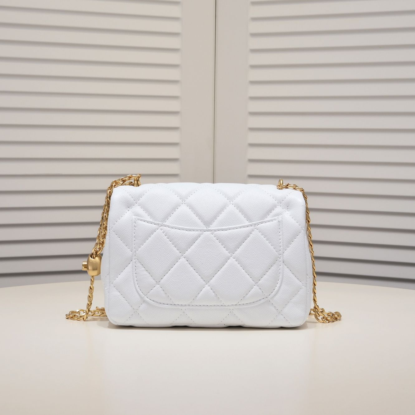 MINI FLAP BAG CAVIAR 20CM 3891 WHITE