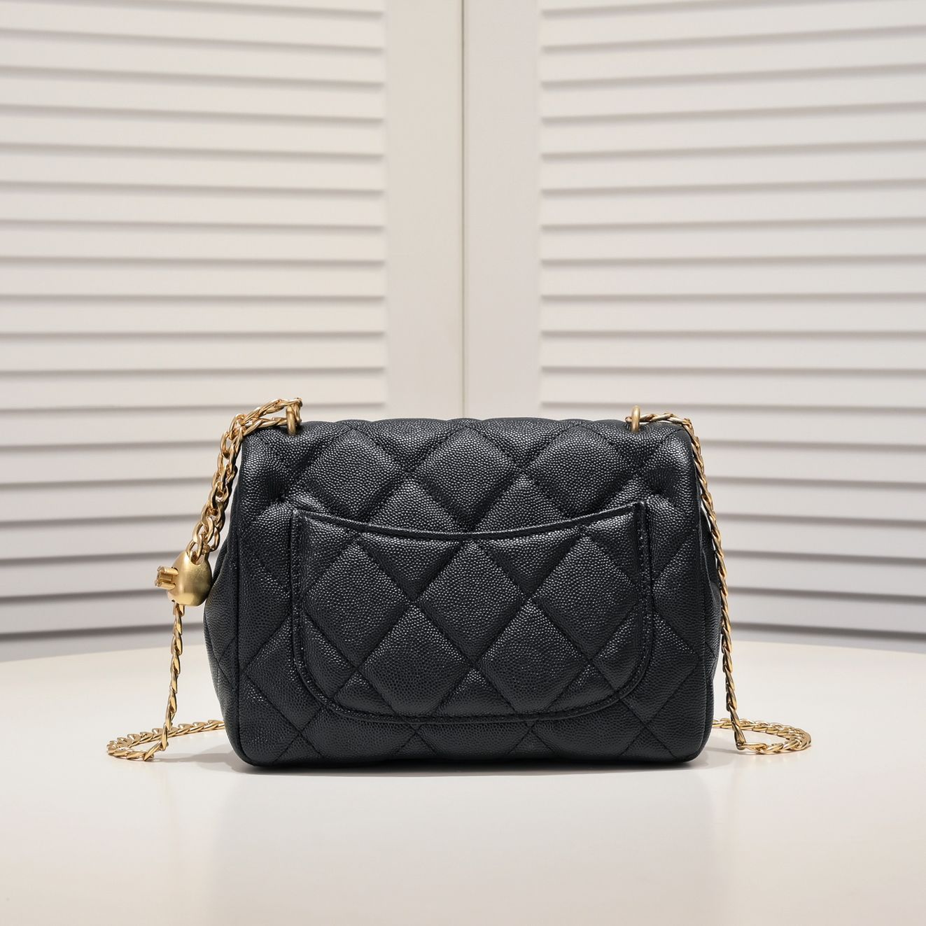 MINI FLAP BAG CAVIAR 20CM 3891 BLACK