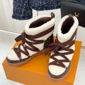 CLOUD LACE-UP ANKLE BOOTS IN BEIGE 23425