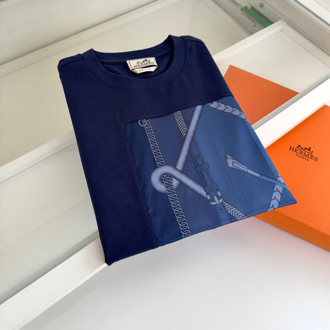 HM T-SHIRT NAVY BLUE SILK 238576
