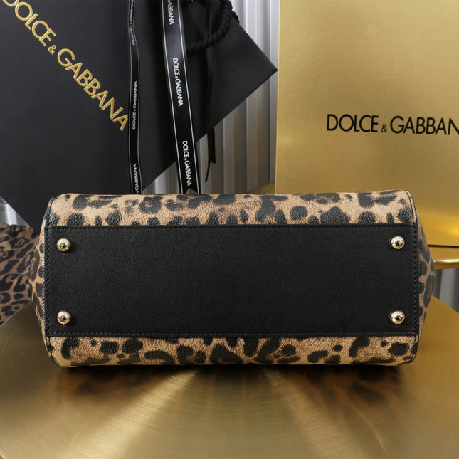 DG SICILY DAUPHINE LEOPARD 25 CALFSKIN