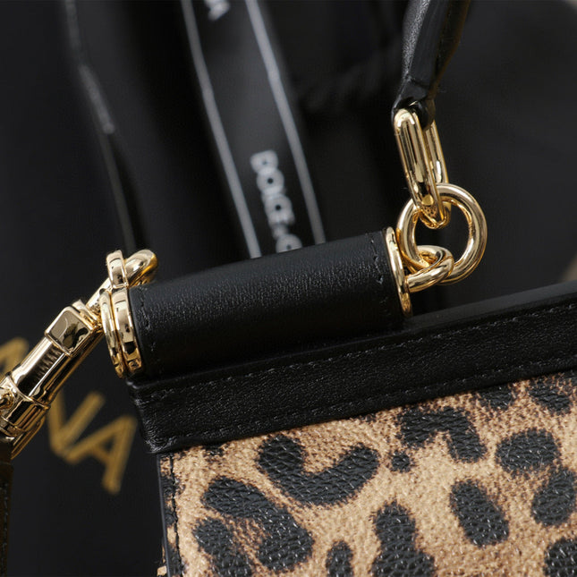 DG SICILY DAUPHINE LEOPARD 25 CALFSKIN