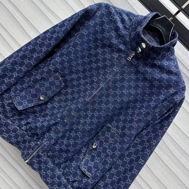 GG Blue Denim Bomber Jacket