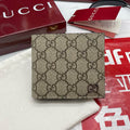 GG BI-FOLD WALLET IN BEIGE MIX BROWN CANVAS