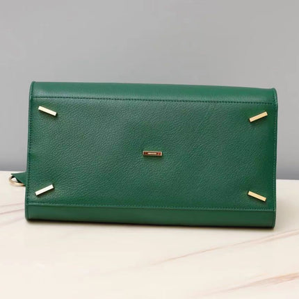 FERR STUDIO BAG 22 IN GREEN CALFSKIN GOLD-TONE HARDWARE
