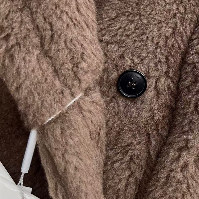 MAX MARA LONG COAT IN BROWN FUR