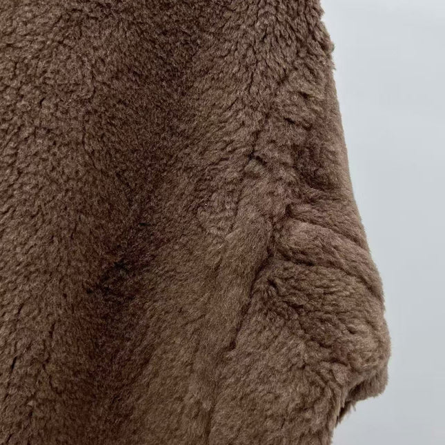 MAX MARA LONG COAT IN BROWN FUR