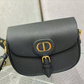 CD BOBBY EAST-WEST 27 BAG IN BLACK CALFSKIN GOLD HARDWARE