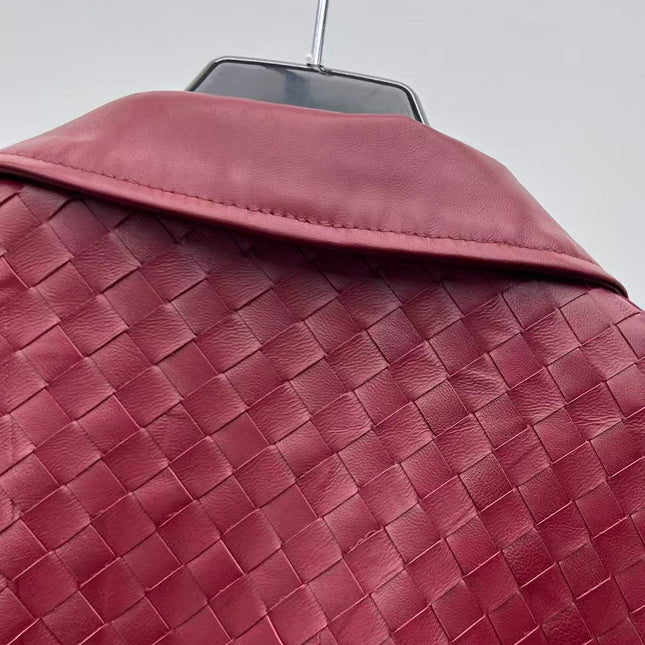 BOTTEGA VENETA JACKET IN BURGUNDY RED LEATHER
