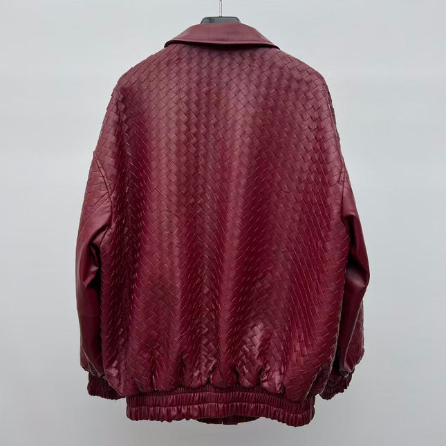 BOTTEGA VENETA JACKET IN BURGUNDY RED LEATHER