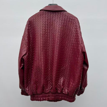 BOTTEGA VENETA JACKET IN BURGUNDY RED LEATHER