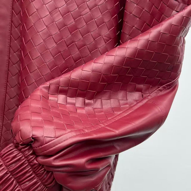 BOTTEGA VENETA JACKET IN BURGUNDY RED LEATHER