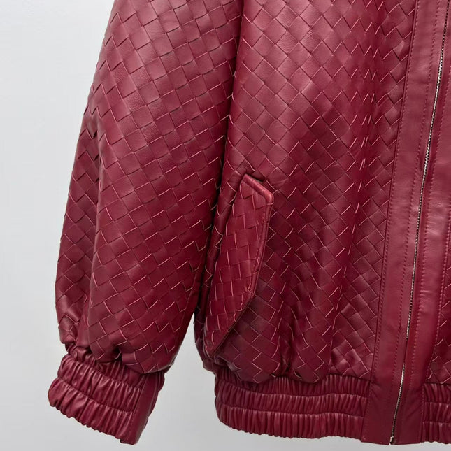 BOTTEGA VENETA JACKET IN BURGUNDY RED LEATHER