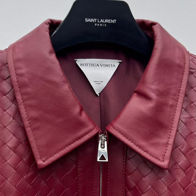 BOTTEGA VENETA JACKET IN BURGUNDY RED LEATHER