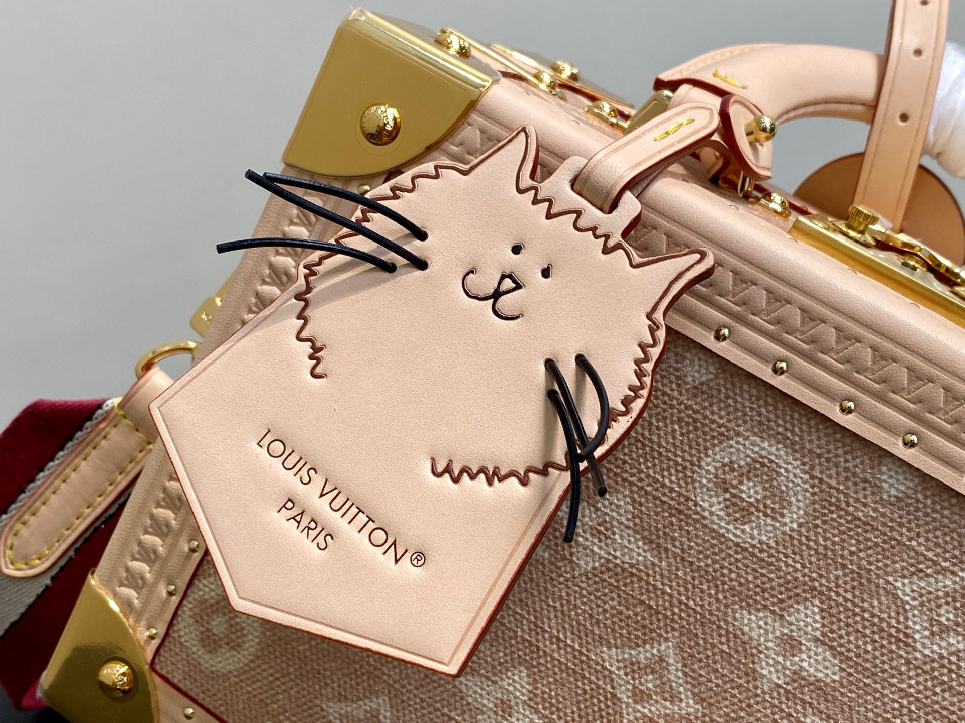 LV TRUNK 22 IN LIGHT PINK CANVAS GOLD HARDWARE