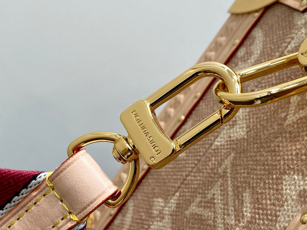 LV TRUNK 22 IN LIGHT PINK CANVAS GOLD HARDWARE