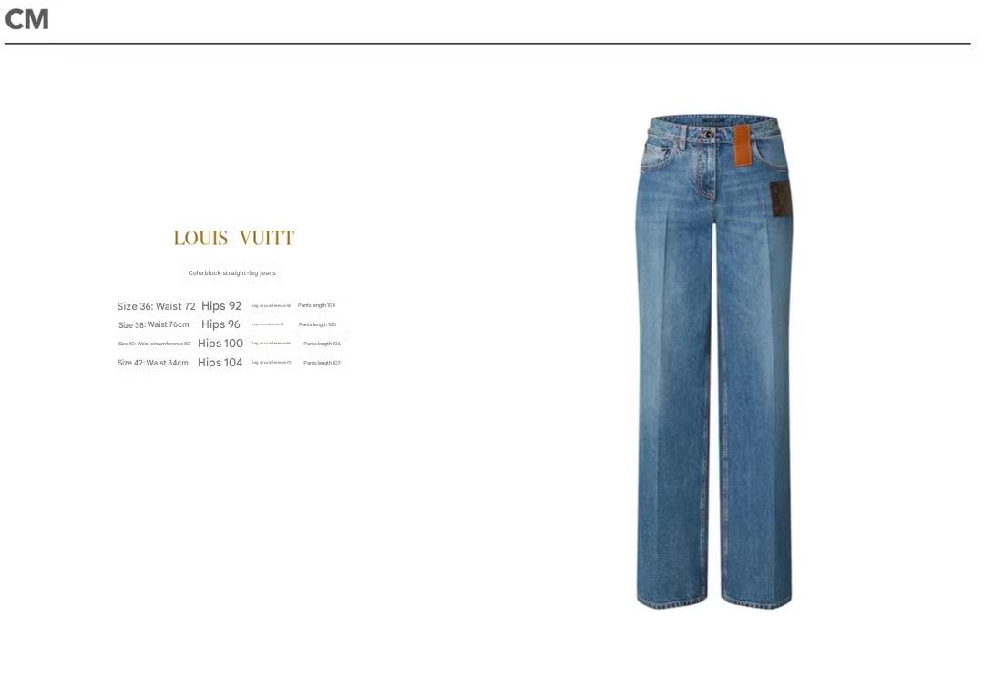LV HIGH WAIST JEANS IN SIGNATURE MONOGRAM PATCH DENIM