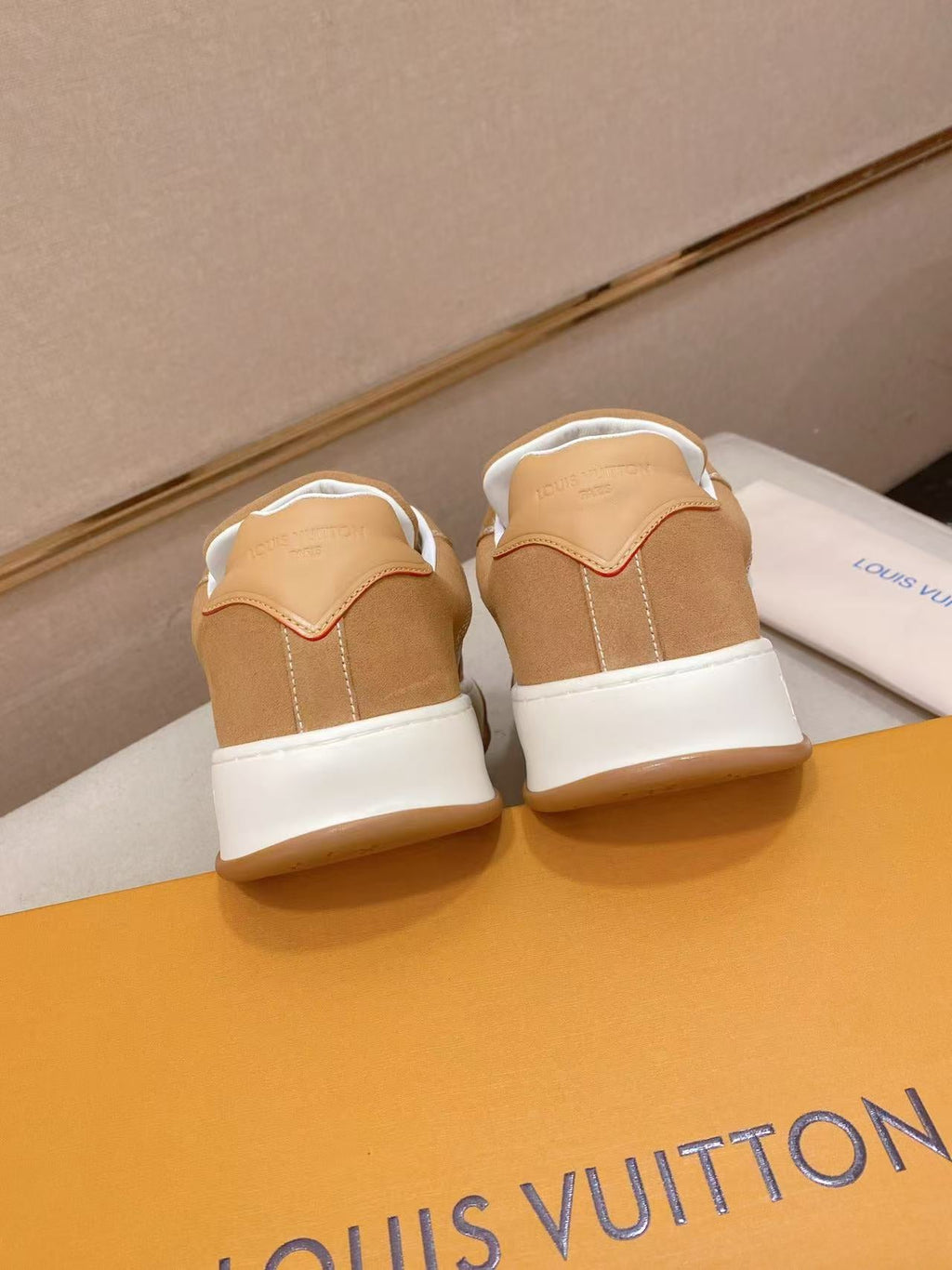 LV TILTED SNEAKERS IN BROWN SUEDE
