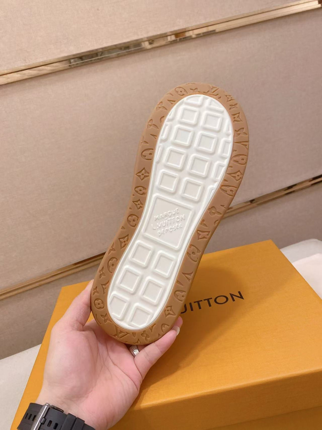 LV TILTED SNEAKERS IN BROWN SUEDE