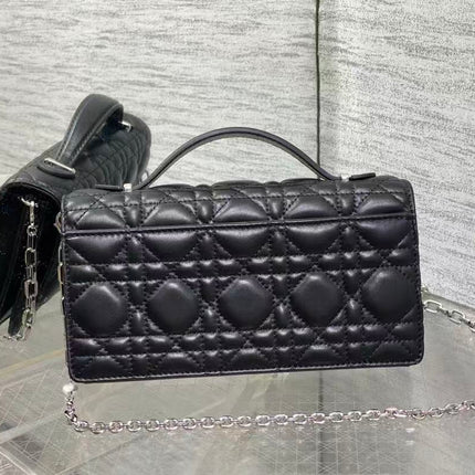 DIOR 26S LADY DIOR BAG 21 IN BLACK CALFSKIN