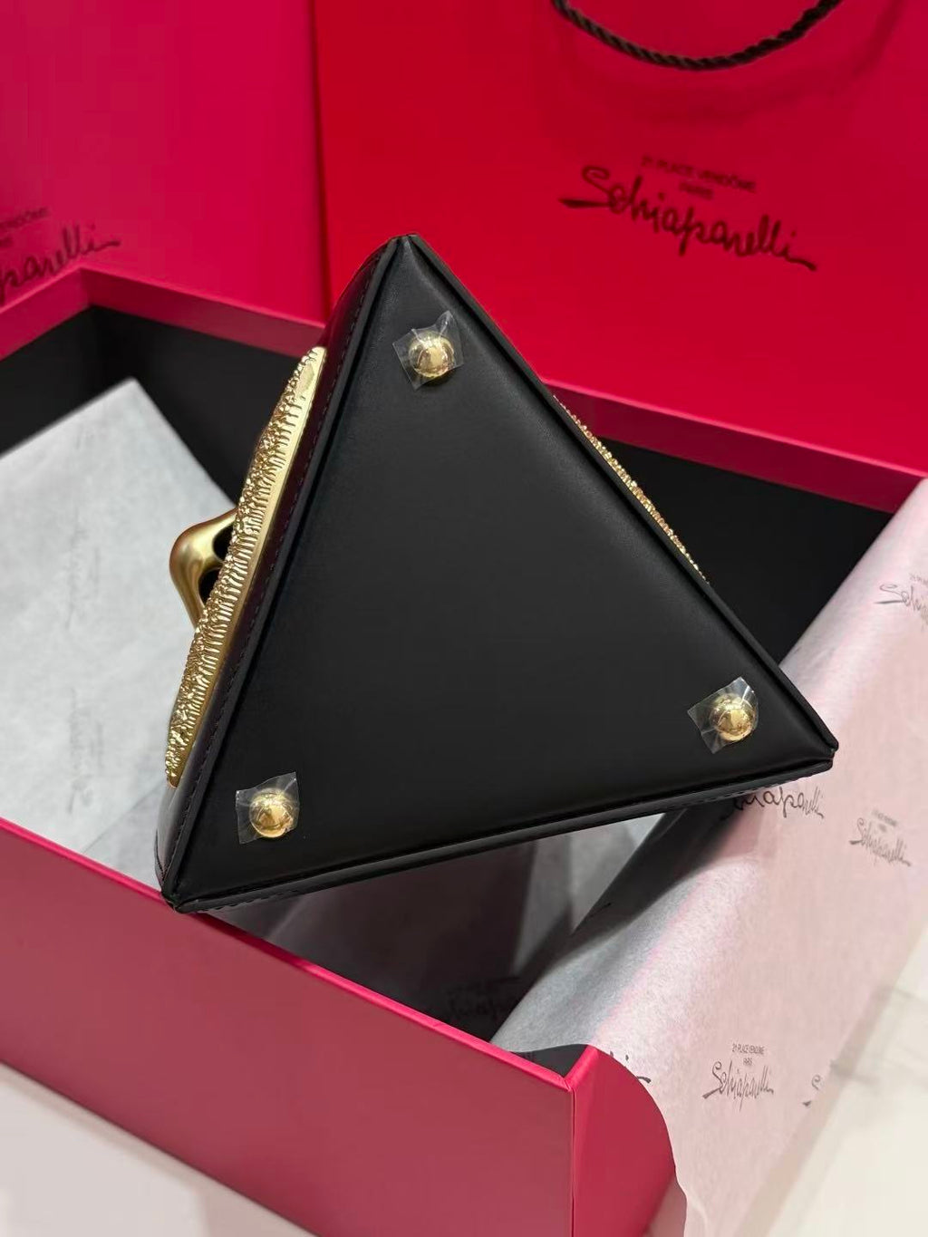 SCHIAPARELLI ANATOMY JEWELRY BAG 20 IN BLACK CALFSKIN