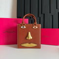 SCHIAPARELLI ANATOMY JEWELRY BAG 20 IN BROWN CALFSKIN