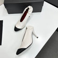 26S COLOR-BLOCK HIGH HEELS 85 MM IN WHITE LAMBSKIN