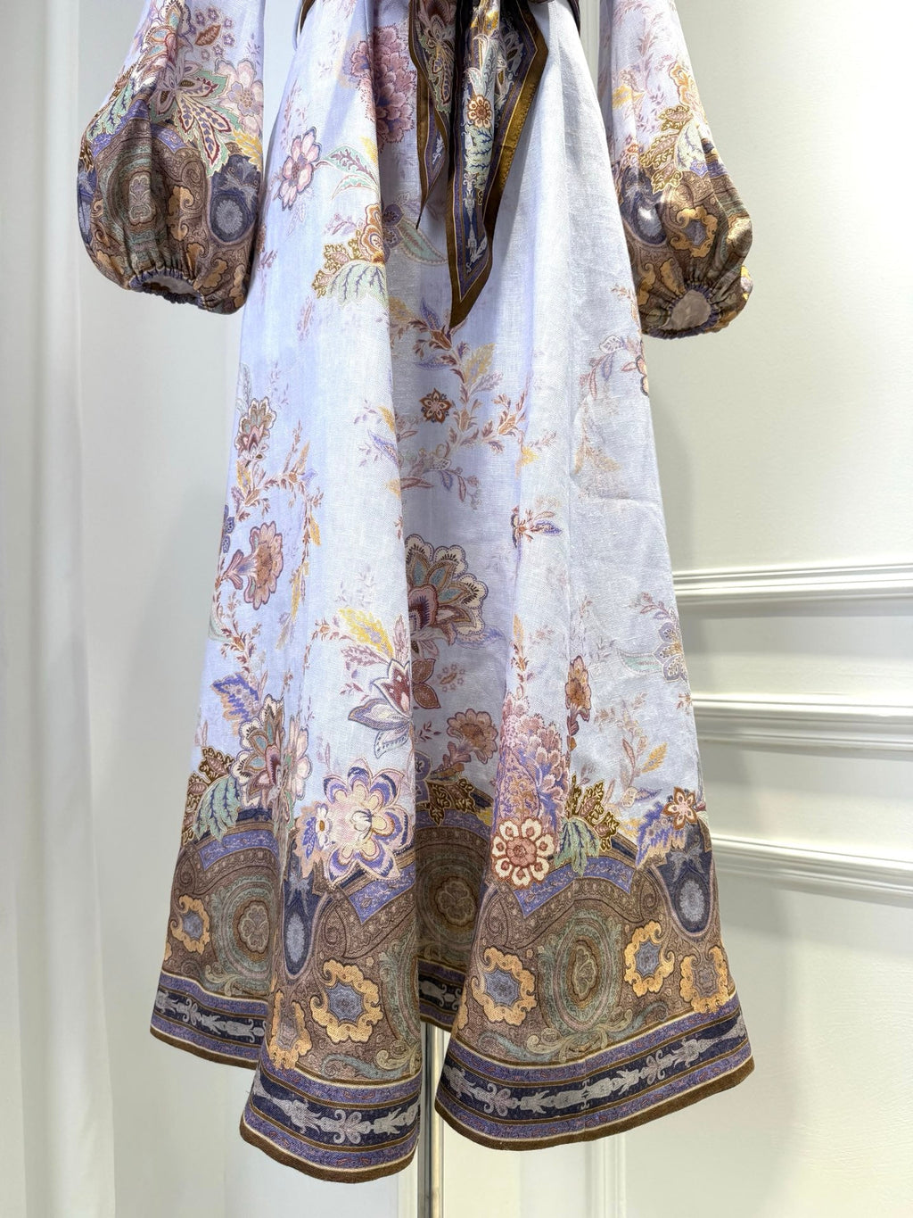 ZIMMERMANN 26S FLORAL RUFFLE SLEEVE MIDI DRESS STYLE 3626
