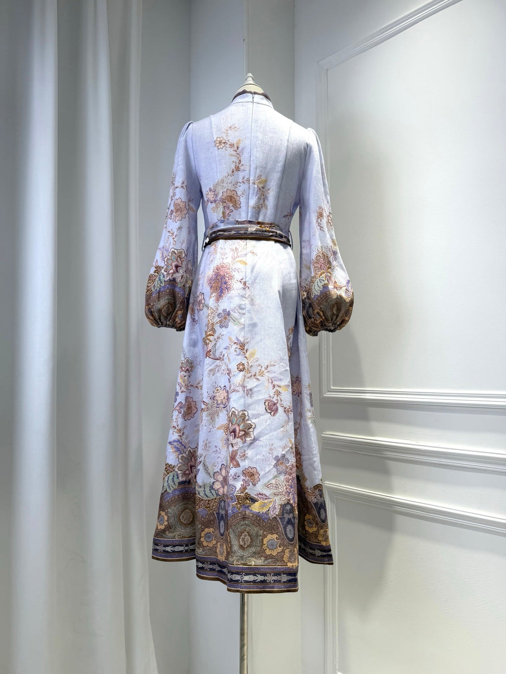 ZIMMERMANN 26S FLORAL RUFFLE SLEEVE MIDI DRESS STYLE 3626