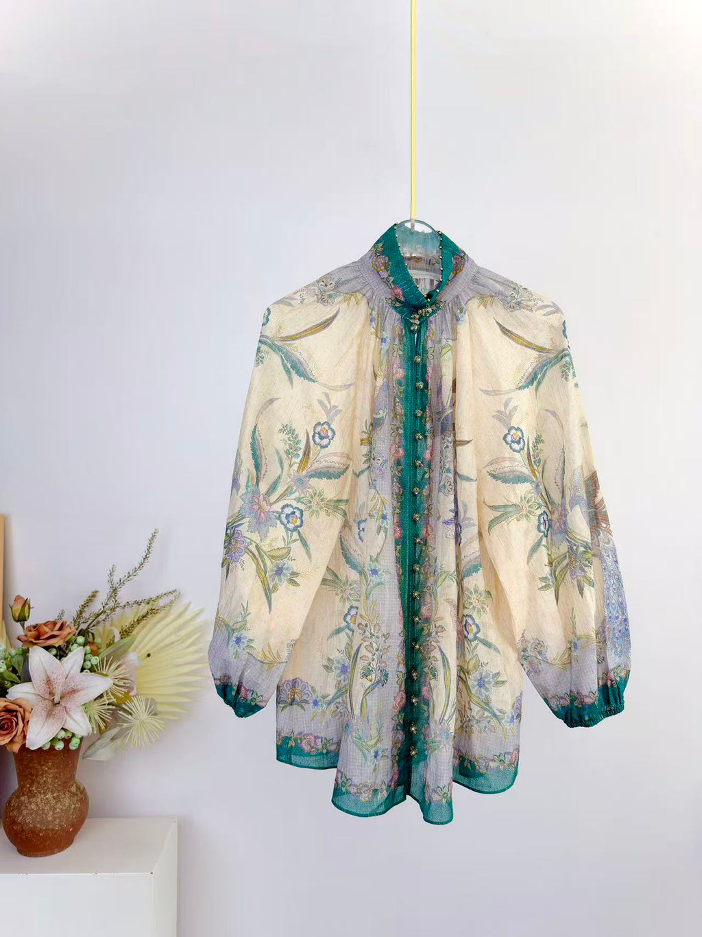 ZIMMERMANN 26 INDRA PRINTED SHIRT AND SHORTS SET STYLE 9626