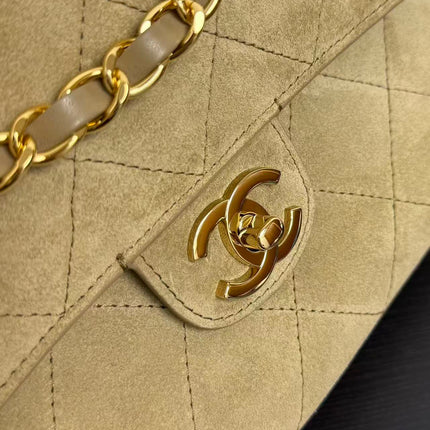 CHANEL 26 CLASSIC FLAP IN BEIGE SUEDE 30726