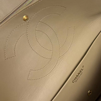 CHANEL 26 CLASSIC FLAP IN BEIGE SUEDE 30726