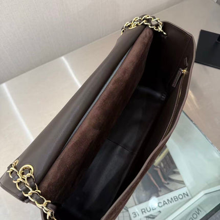 CHANEL 26 CLASSIC FLAP IN BROWN SUEDE 30726