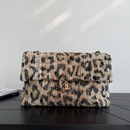 CHANEL 26S CLASSIC FLAP BAG IN LEOPARD TWEED