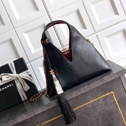 CHANEL 26S SHOPPING BAG MEDIUM 32 IN BLACK LAMBSKIN GOLD HARDWARE
