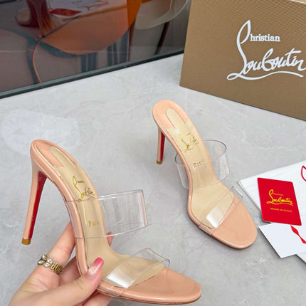 CHRISTIAN LOUBOUTIN 26S SLINGBACK MULES IN NUDE PATENT