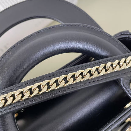 DIOR 26S LADY BAG 17 IN BLACK LAMBSKIN