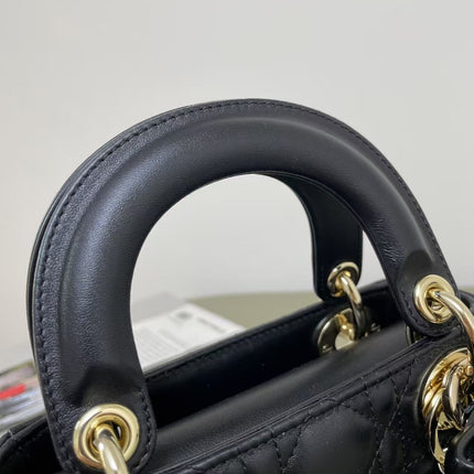 DIOR 26S LADY BAG 17 IN BLACK LAMBSKIN