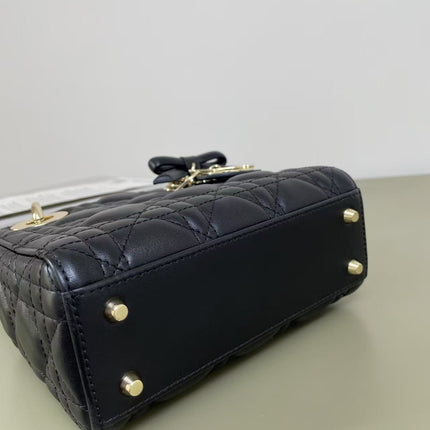 DIOR 26S LADY BAG 17 IN BLACK LAMBSKIN