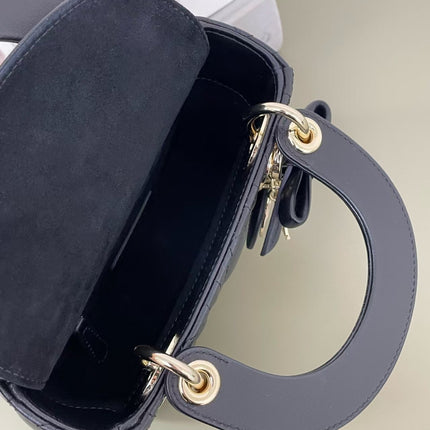 DIOR 26S LADY BAG 17 IN BLACK LAMBSKIN