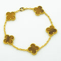 CLOVER BRACELET 5 MOTIFS TIGER EYE