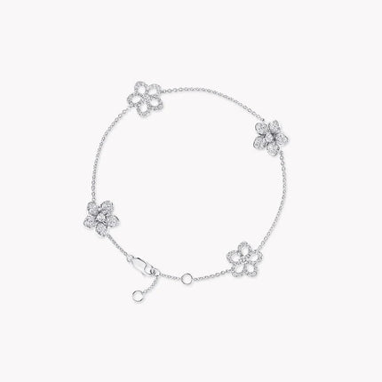 WILDFLOWER 4 MOTIFS SILVER DIAMOND BRACELET