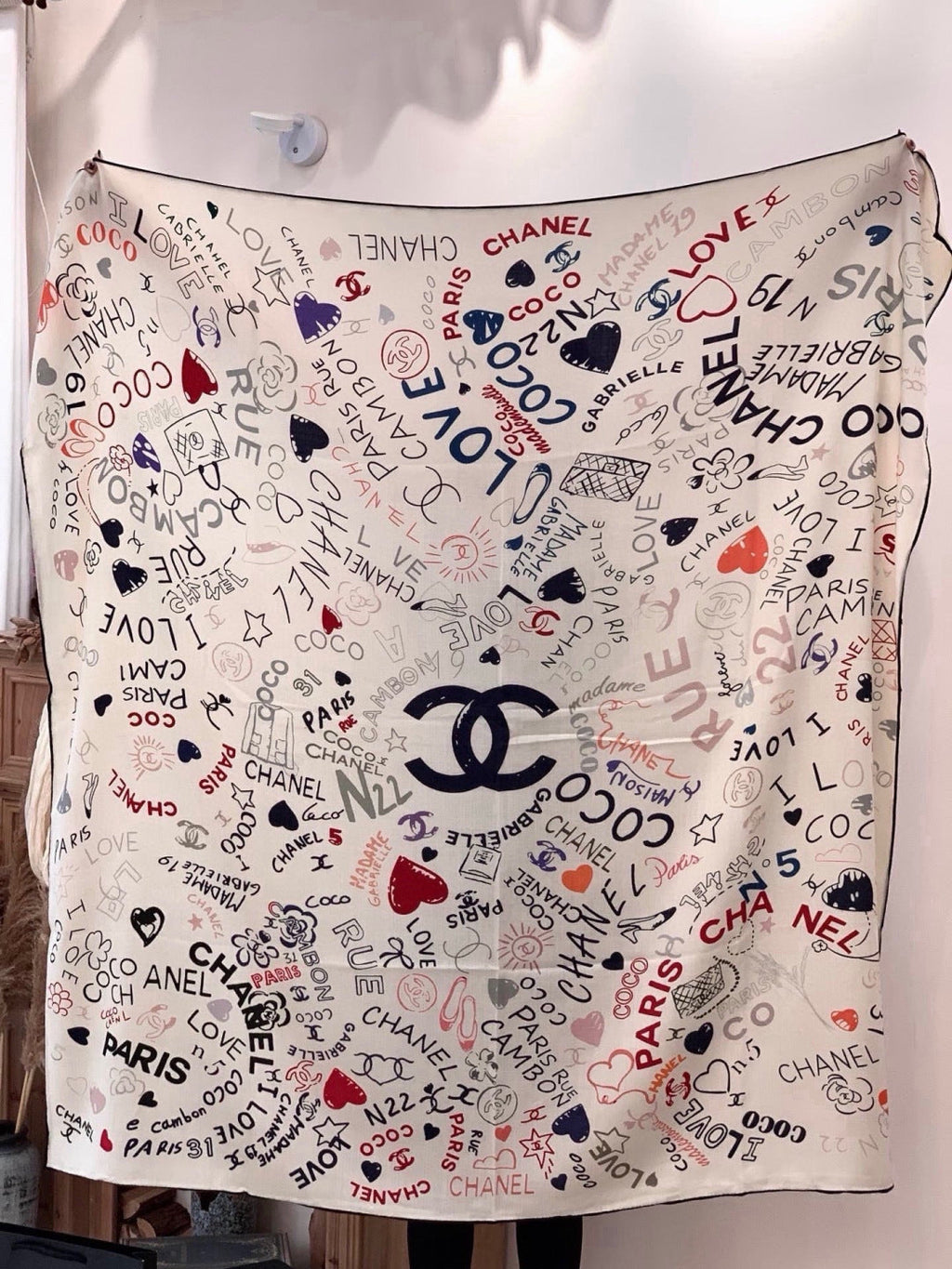 CHANEL 26S SCARF 135 IN CASHMERE AND SILK 307242